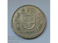 5 франка сребро Швейцария 1932 B - сребърна монета #4