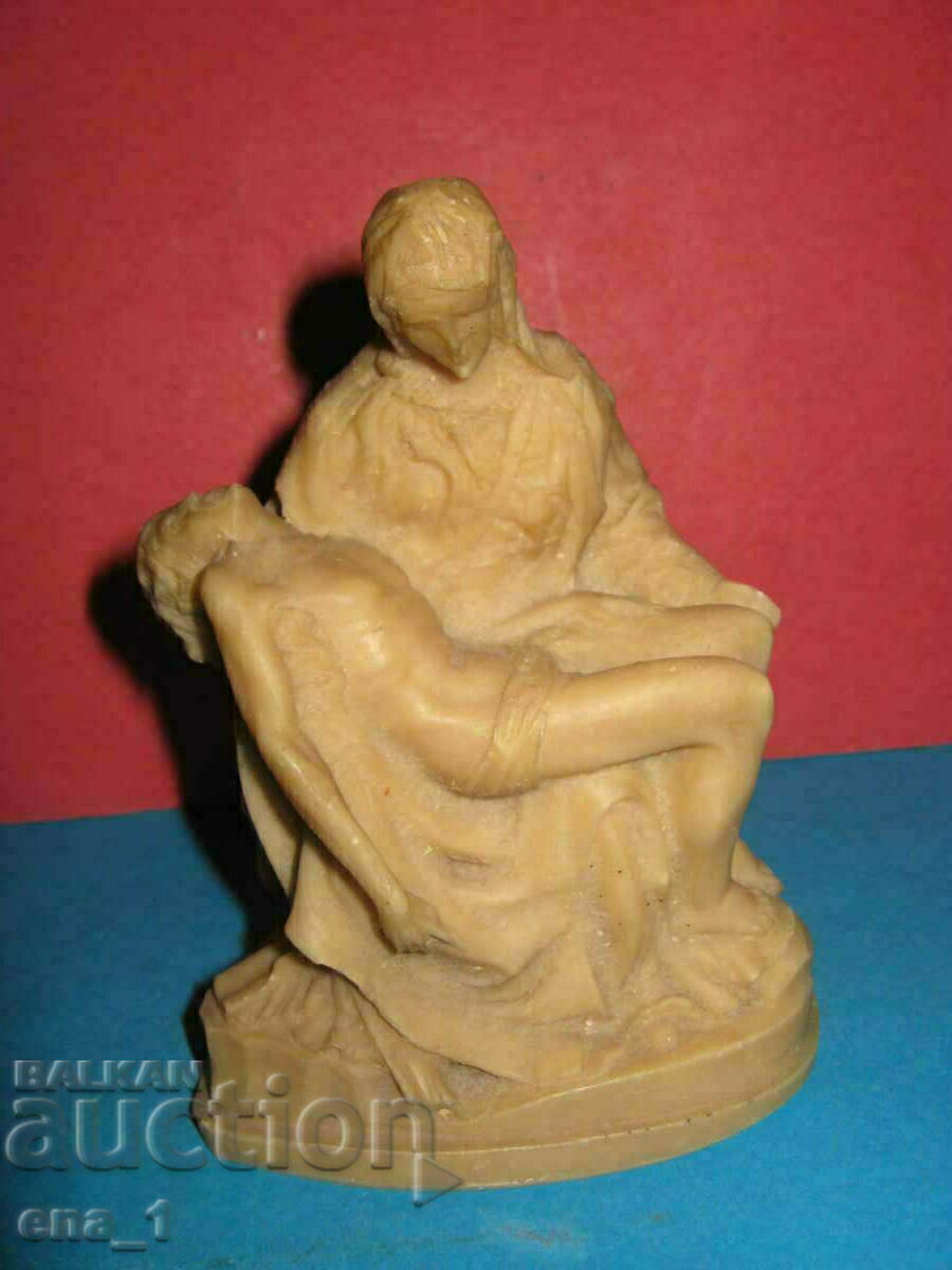 Pieta, a small Italian alabaster sculpture, Michelangelo