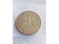 2 марки Германия 1933 г D сребърна. Мартин Лутър.