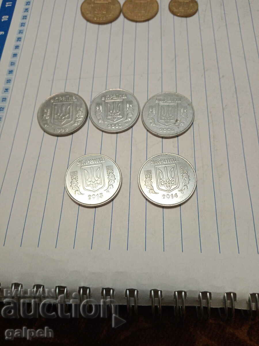 UKRAINE - LOT OF COINS - 8 pcs. - BGN 3 - 5