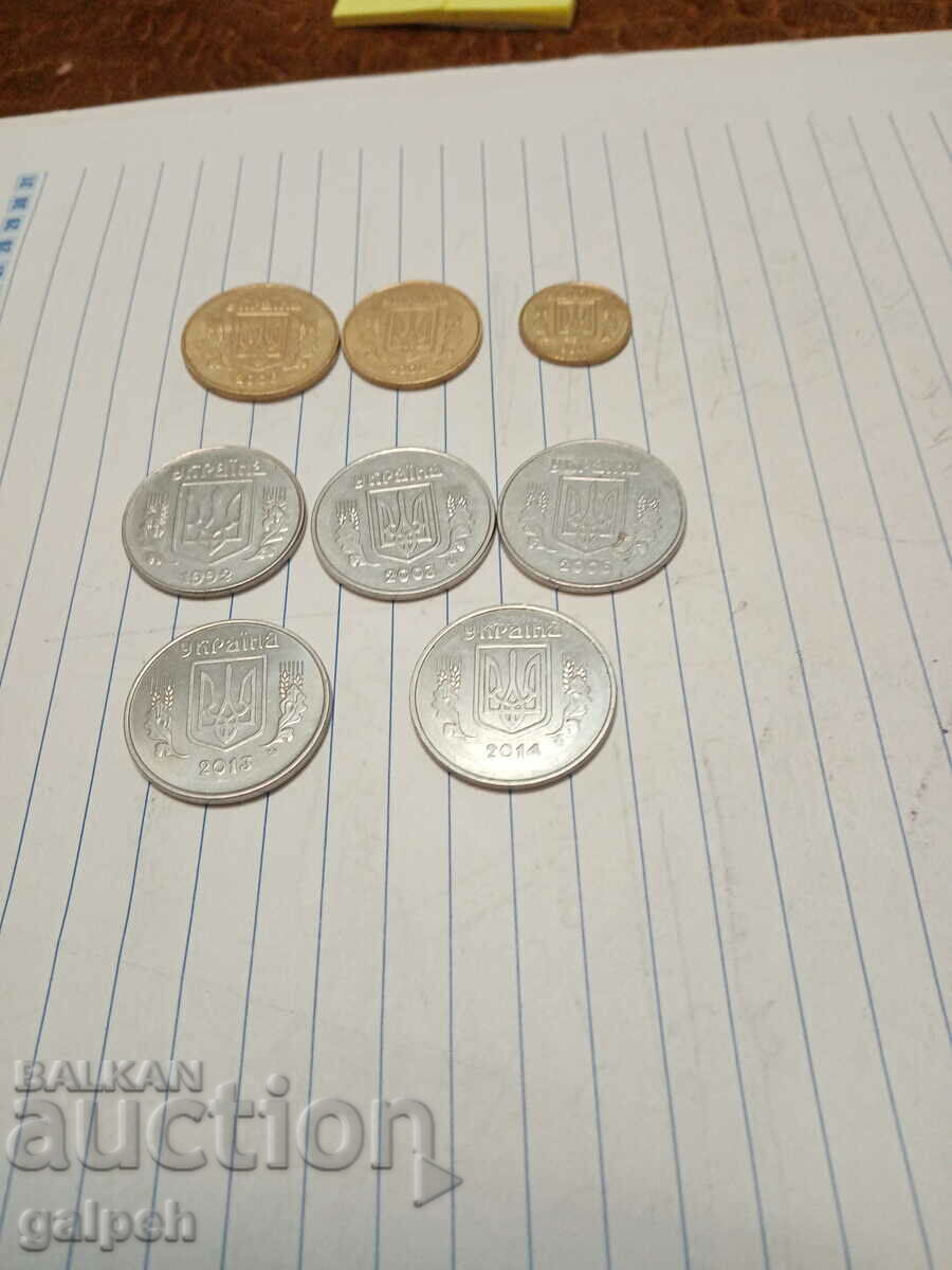 UKRAINE - LOT OF COINS - 8 pcs. - BGN 3 - 6