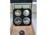Комплект 2х 5 и 2х 10 долара сребро Канада Олимпиада 1976 12