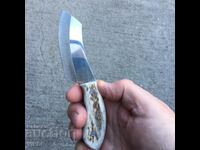 Красив ръчно направен нож,чирени еленов рог 80х150