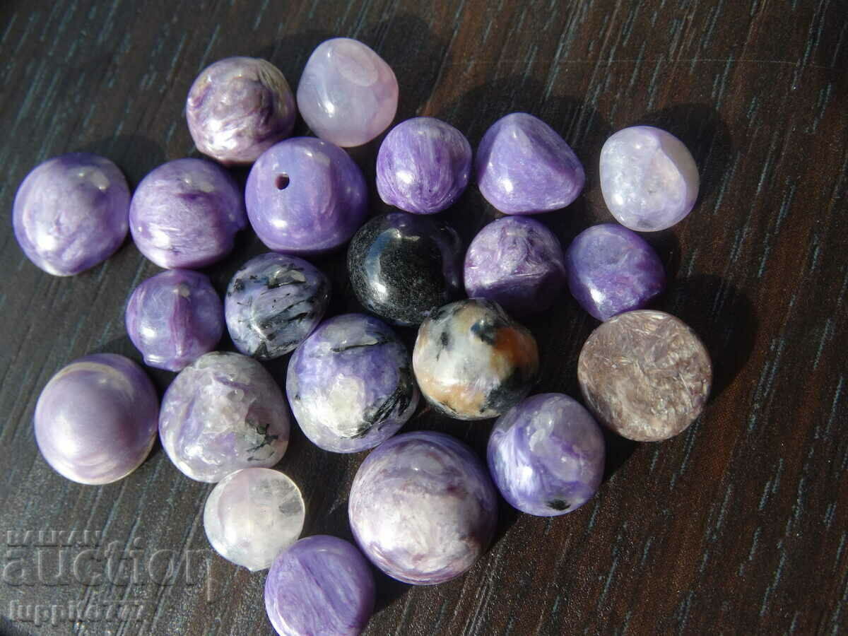 18.60 grams of charoite 22 pieces round cabochon with price 99.99 BGN | € 51.12