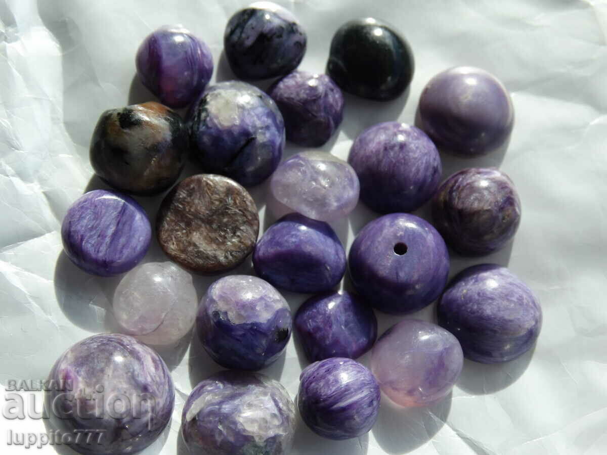 18.60 grams of charoite 22 pieces round cabochon - 5