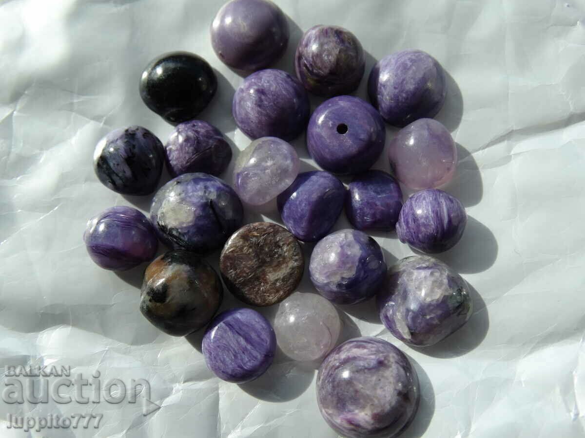 18.60 grams of charoite 22 pieces round cabochon - 6