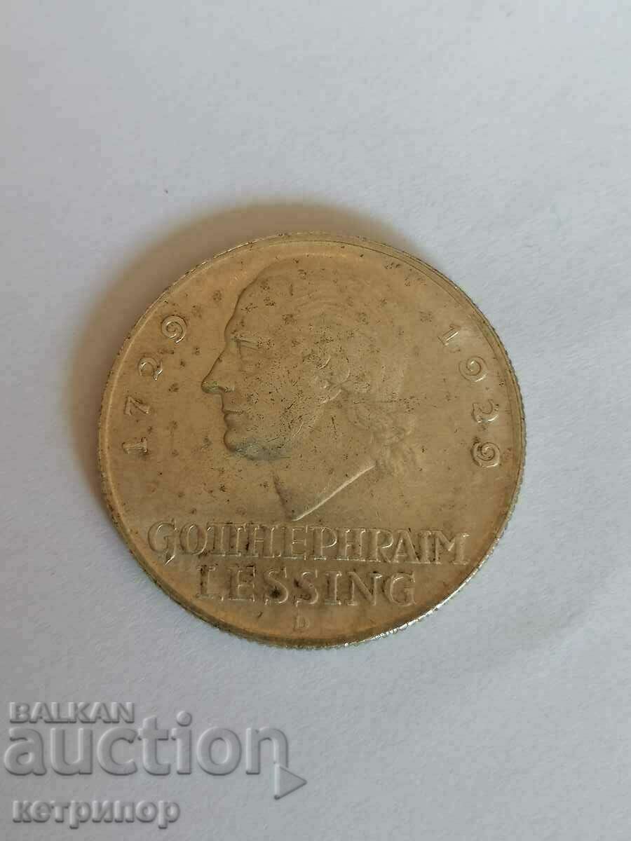 Delivery of 3 Stamps 1929 D Germany Silver Weimar Republic