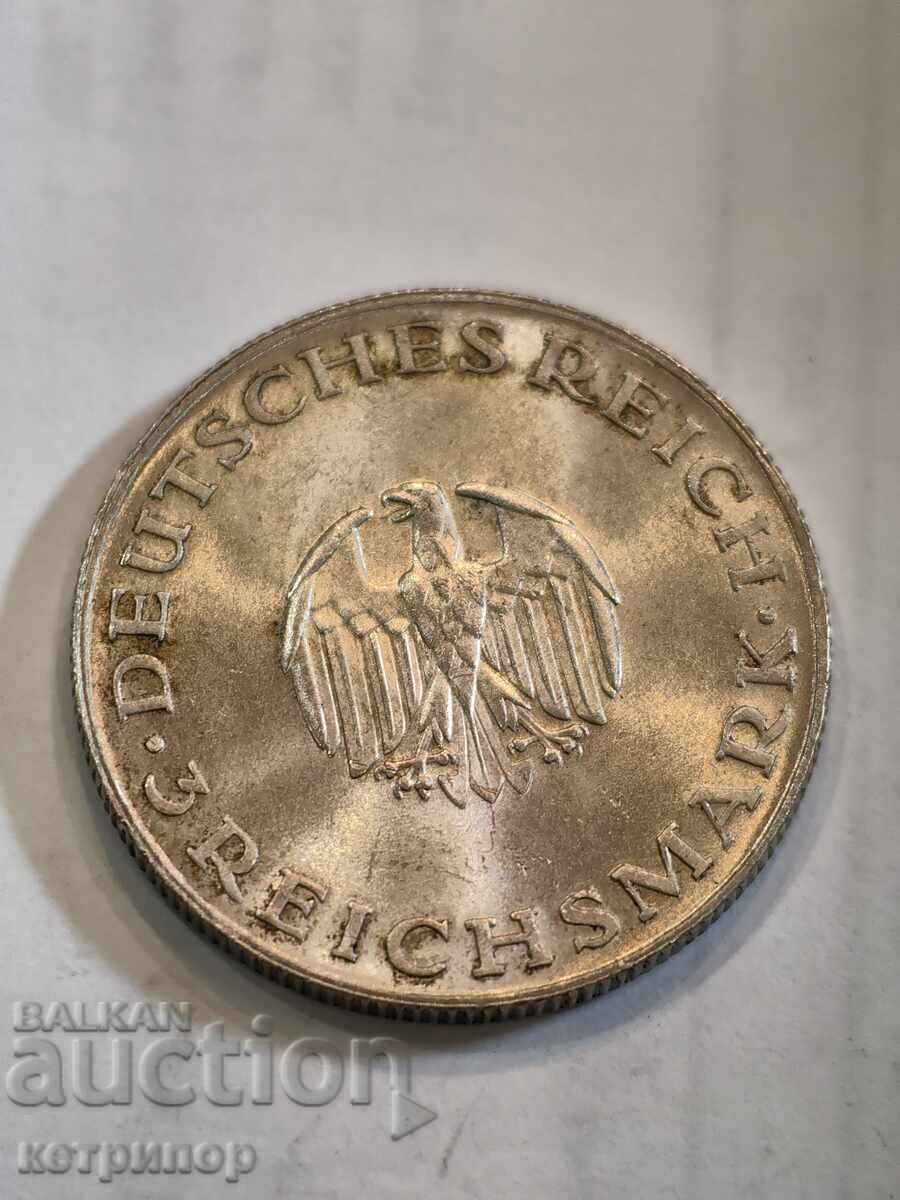 3 Stamps 1929 D Germany Silver Weimar Republic - 5