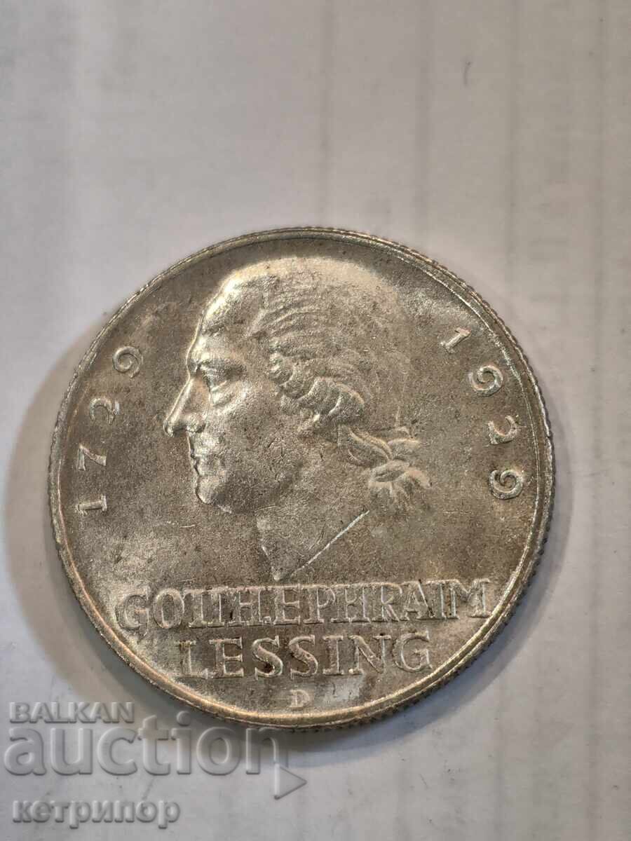 3 Stamps 1929 D Germany Silver Weimar Republic