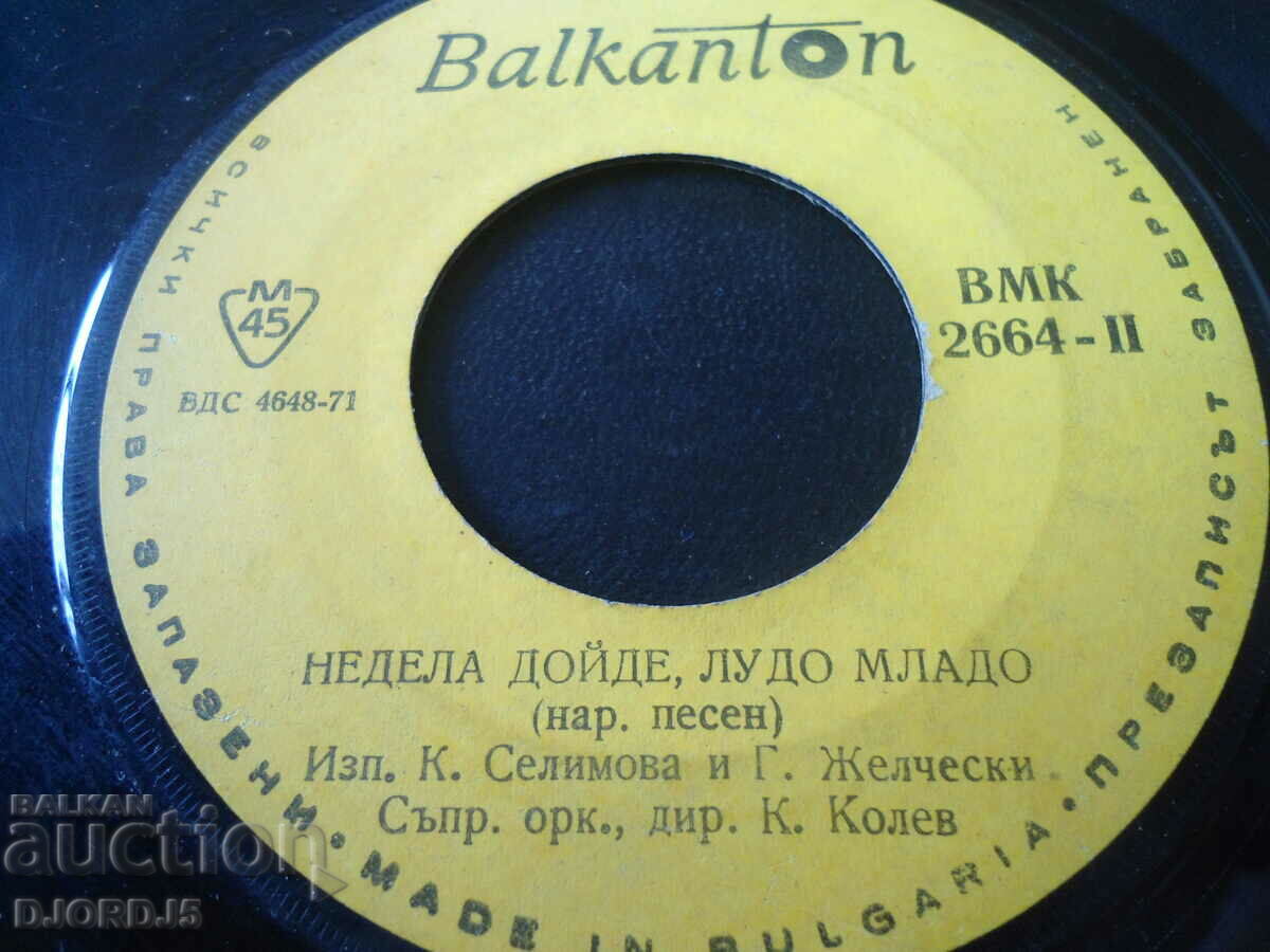 "Tugina, left alone", gramophone record, small, VMK 2664 with price 1.00 BGN | € 0.51 "Tugina, left alone", gramophone record, small, VMK 2664 with price 1.00 BGN | € 0.51