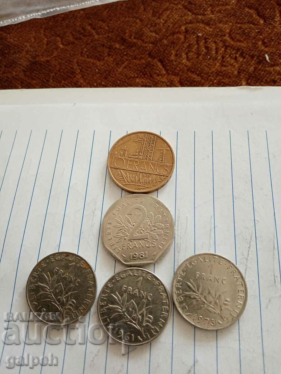 FRANCE - LOT OF COINS - 14 pcs. - BGN 4 with price 3.20 BGN | € 1.64
