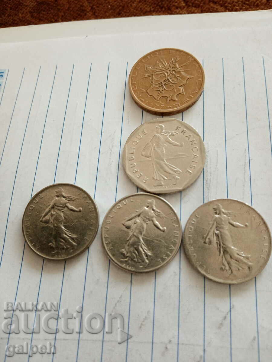 Auction  FRANCE - LOT OF COINS - 14 pcs. - BGN 4