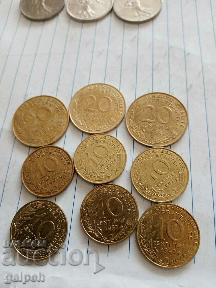 Delivery of FRANCE - LOT OF COINS - 14 pcs. - BGN 4