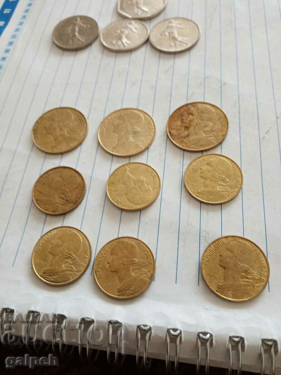 FRANCE - LOT OF COINS - 14 pcs. - BGN 4 - 5