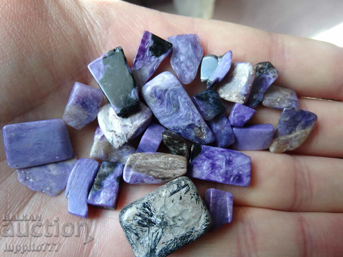 30.20 grams of charoite 26 pieces cabochon with price 54.99 BGN | € 28.12 30.20 grams of charoite 26 pieces cabochon with price 54.99 BGN | € 28.12