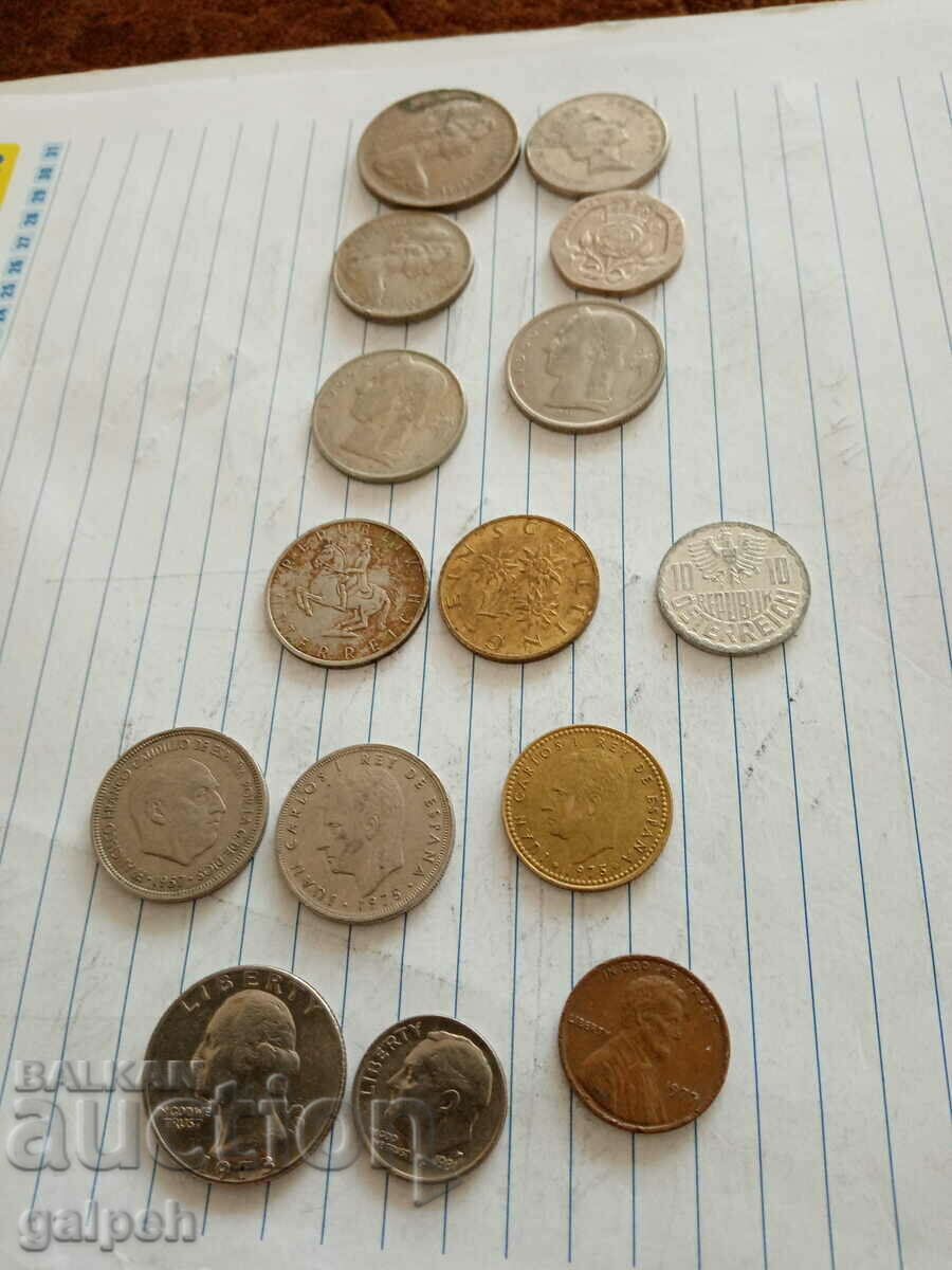 COINS - MIXED LOT - 15 pcs. - BGN 6 - 7