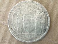 Hungary 5 pengo 1930 Admiral Horty silver
