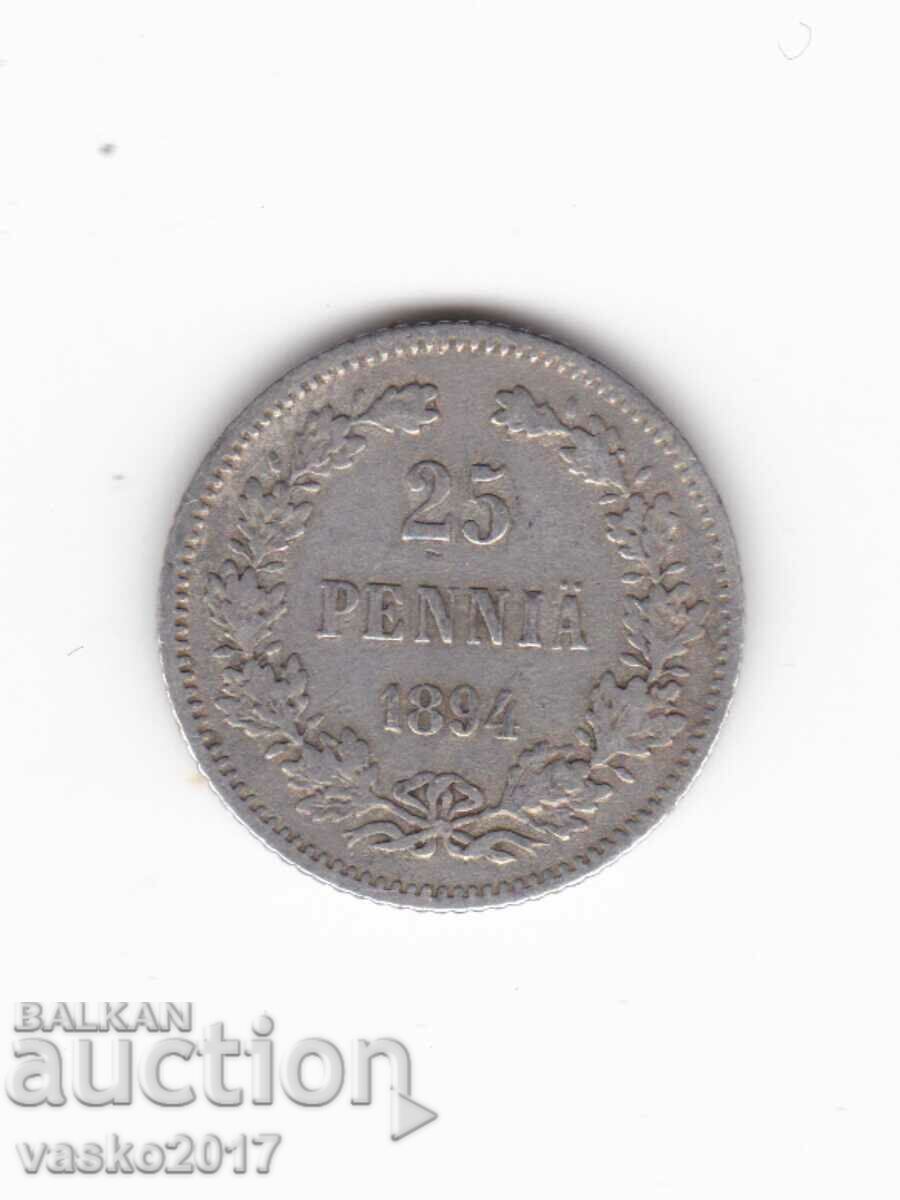 25 PENNIA - 1894 Russia for Finland