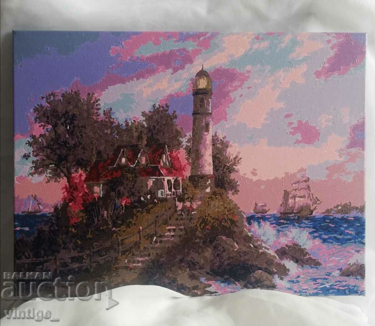 Ζωγραφική με ακρυλικά χρώματα "The Lighthouse"