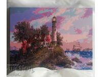 Painting with acrylic paints "The Lighthouse"