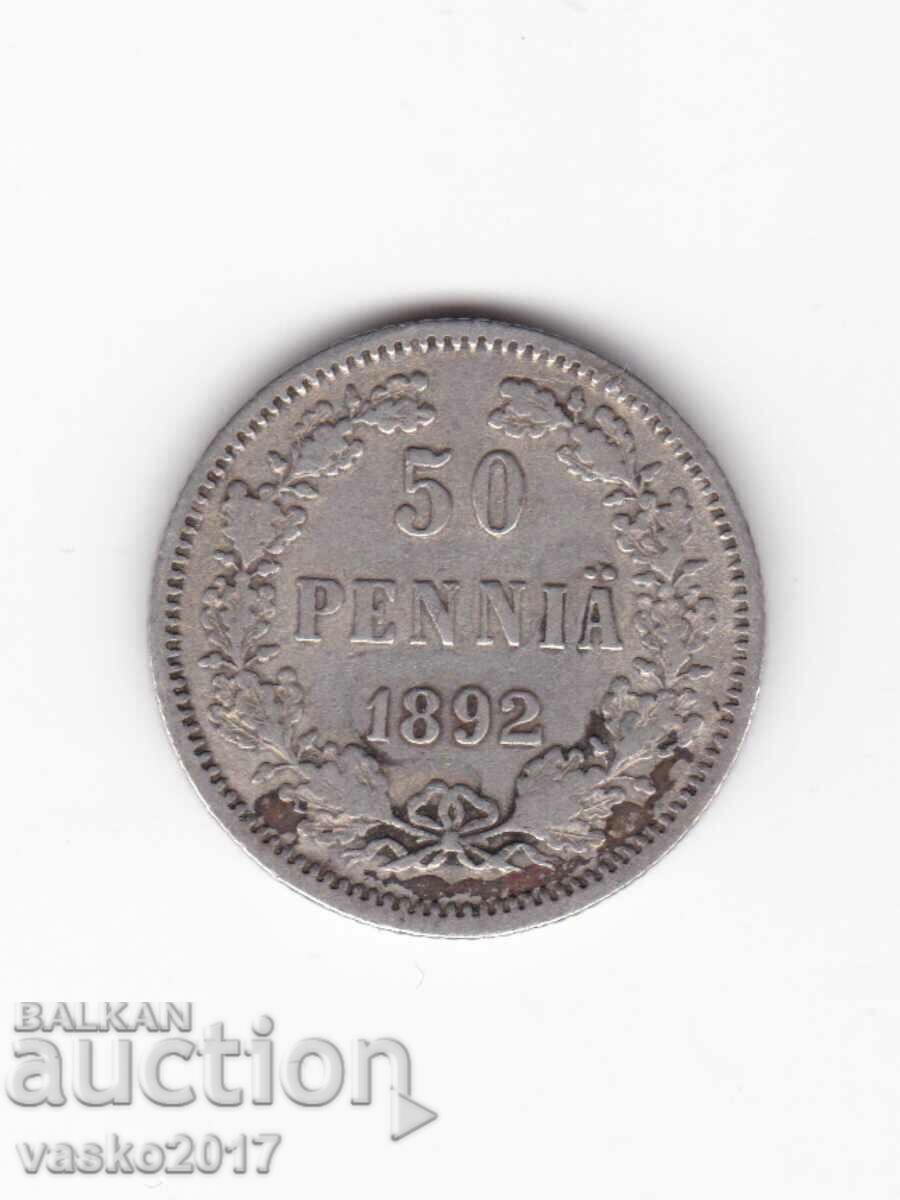 50 PENNIA - 1892 Russia for Finland
