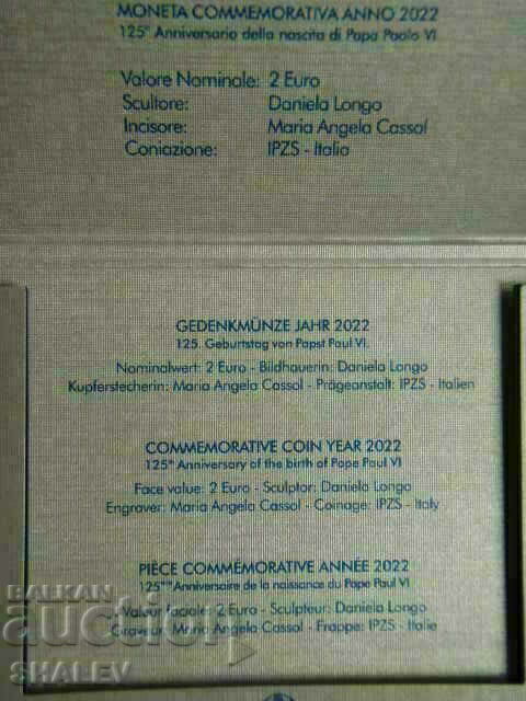2 Euro 2022 Vaticana "Papa Paolo VI" (2) Vatican City - (2 euros) - 7
