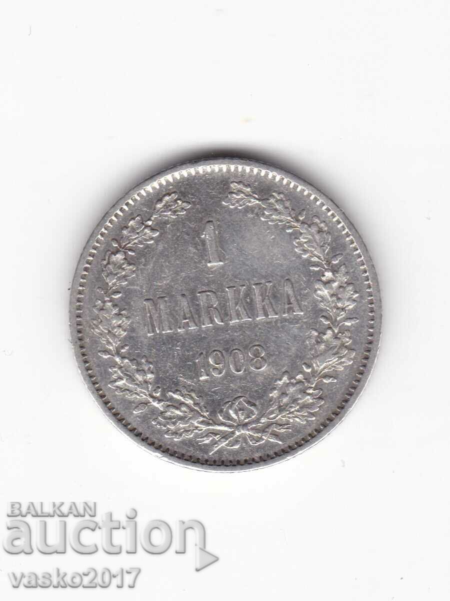 1 MARKKA - 1908 Russia for Finland