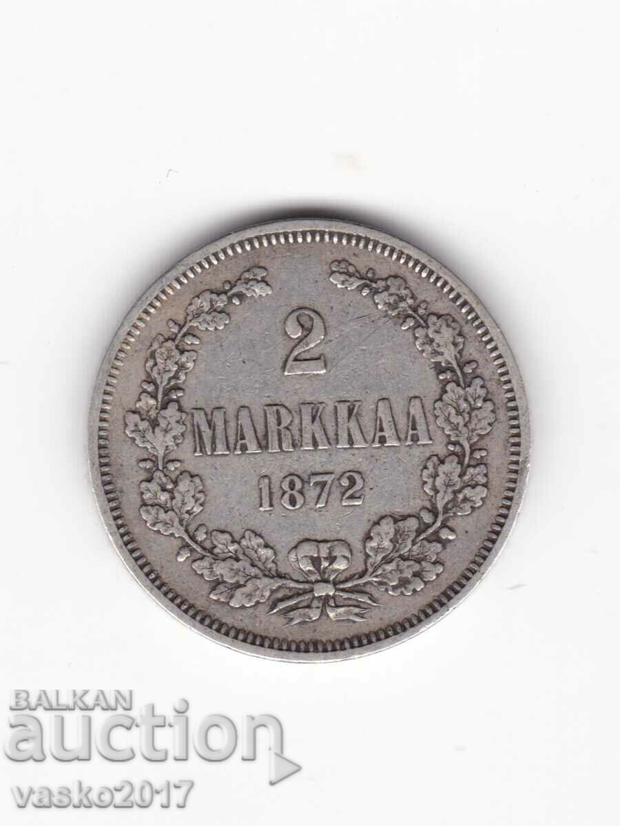 2 MARKKAA - 1872 Russia for Finland