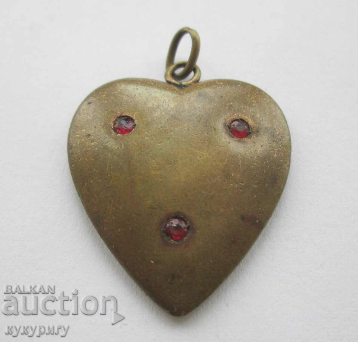 Old antique heart locket jewelry pendant