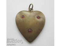 Стара старинна висулка за накит медальон сърце