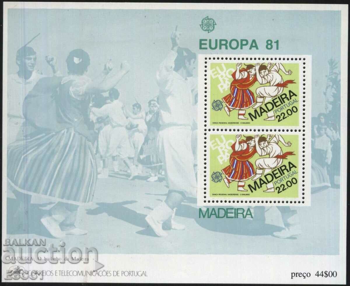 Чист блок  Европа СЕПТ 1981  от Португалия - Мадейра