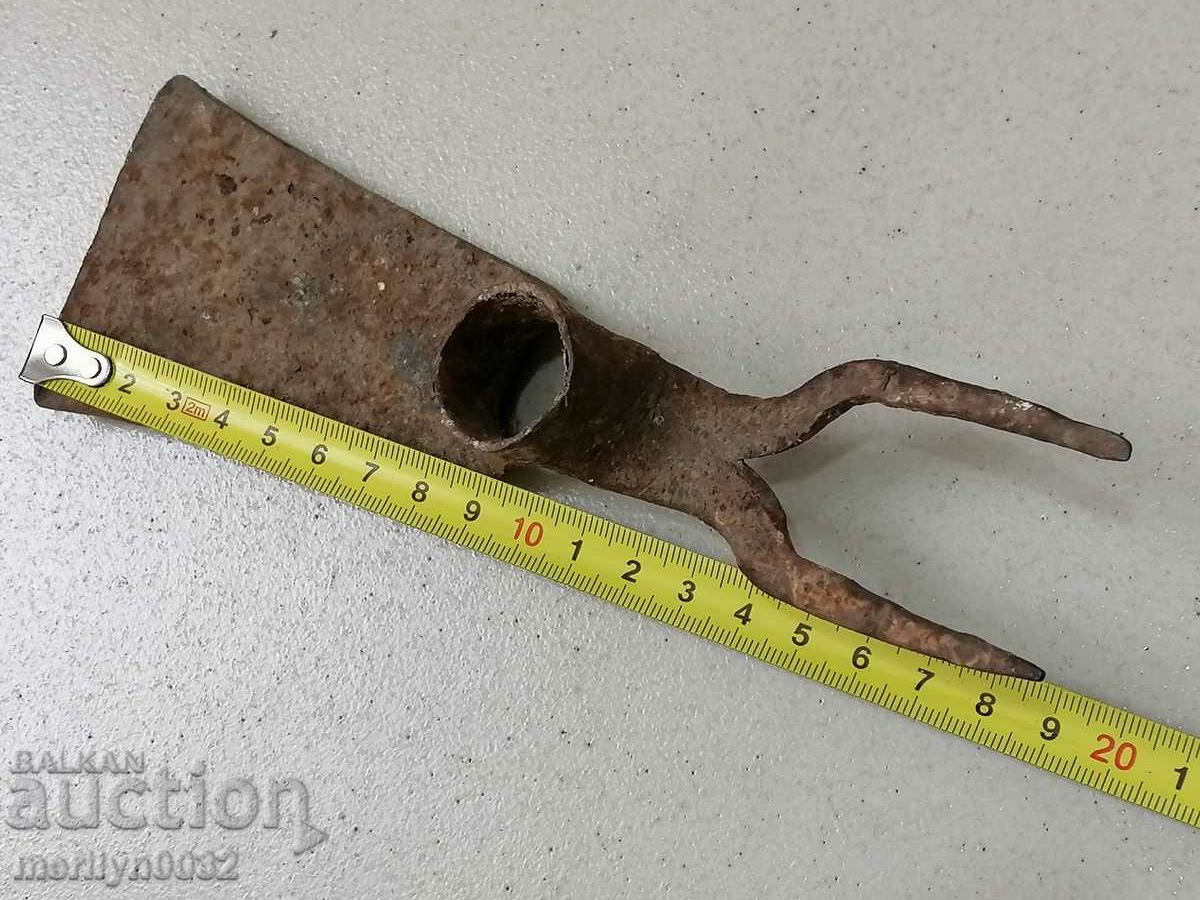 An old chapel two-tooth wrought iron tool - 5 An old chapel two-tooth wrought iron tool - 5