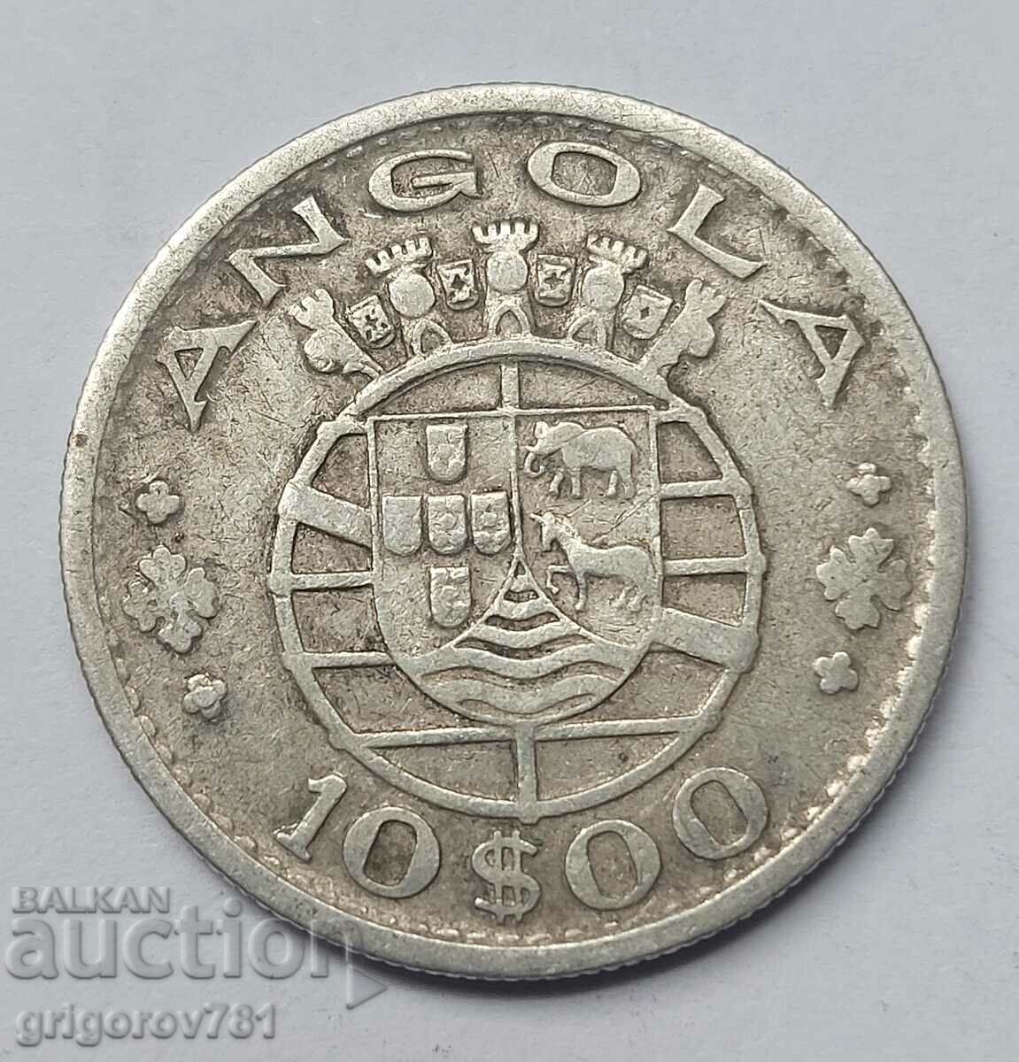 10 ескудо сребро Ангола 1952 - сребърна монета #3