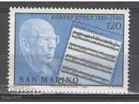 1980. San Marino. 100 years since the birth of Robert Stoltz.