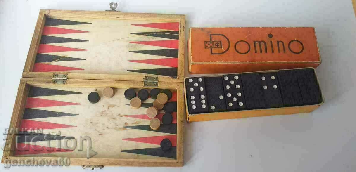 Old board games dominoes 28 pieces and checkers - 5