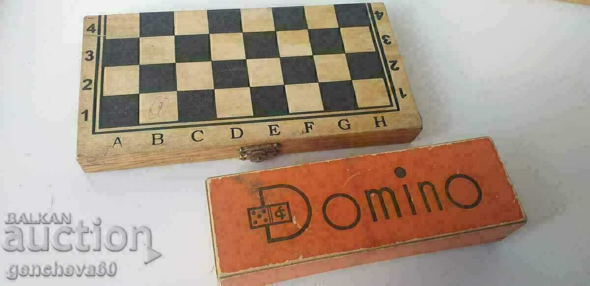 Jocuri vechi de masă domino 28 piese și dame - 7