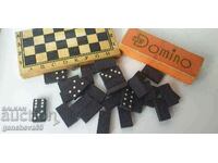 Old board games dominoes 28 pieces and checkers