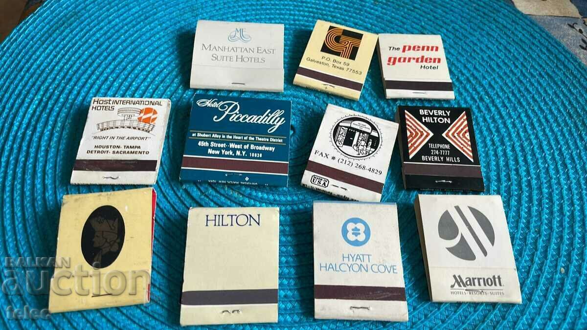 Set of advertising matches hotels from USA with price 18.00 BGN | € 9.20 Set of advertising matches hotels from USA with price 18.00 BGN | € 9.20