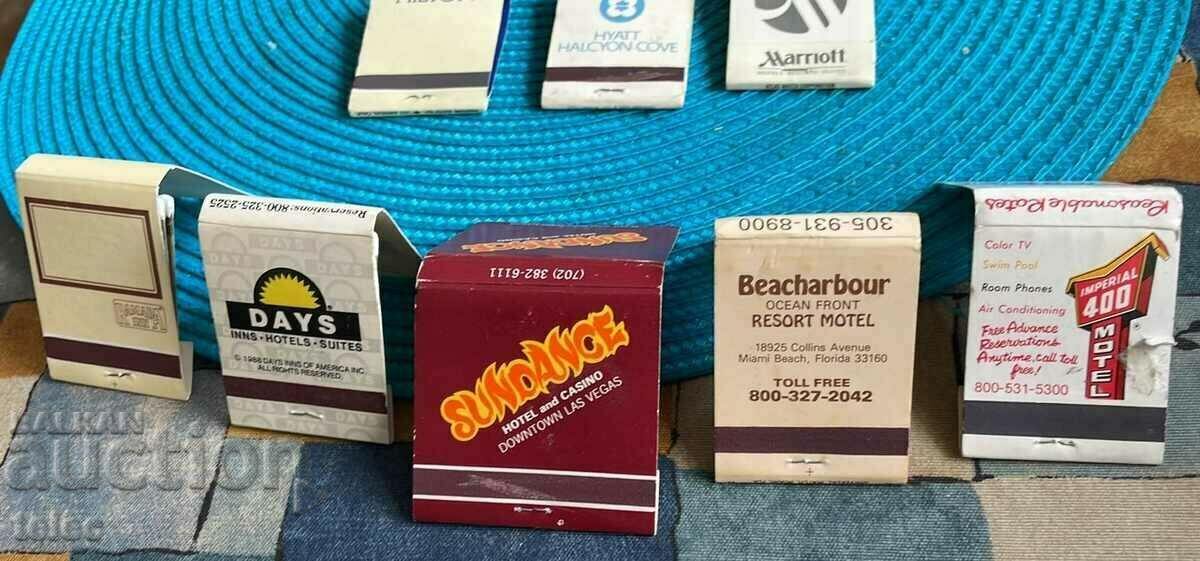 Delivery of Set of advertising matches hotels from USA Delivery of Set of advertising matches hotels from USA
