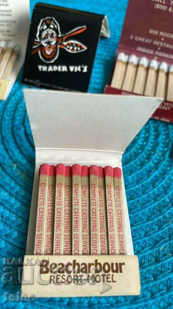 Set of advertising matches hotels from USA - 5 Set of advertising matches hotels from USA - 5