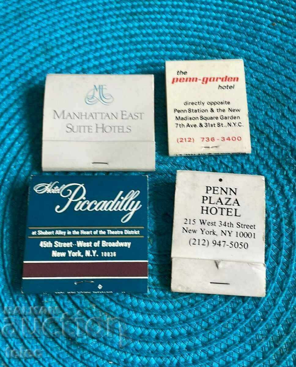 Set of advertising matches hotels from USA - 7 Set of advertising matches hotels from USA - 7