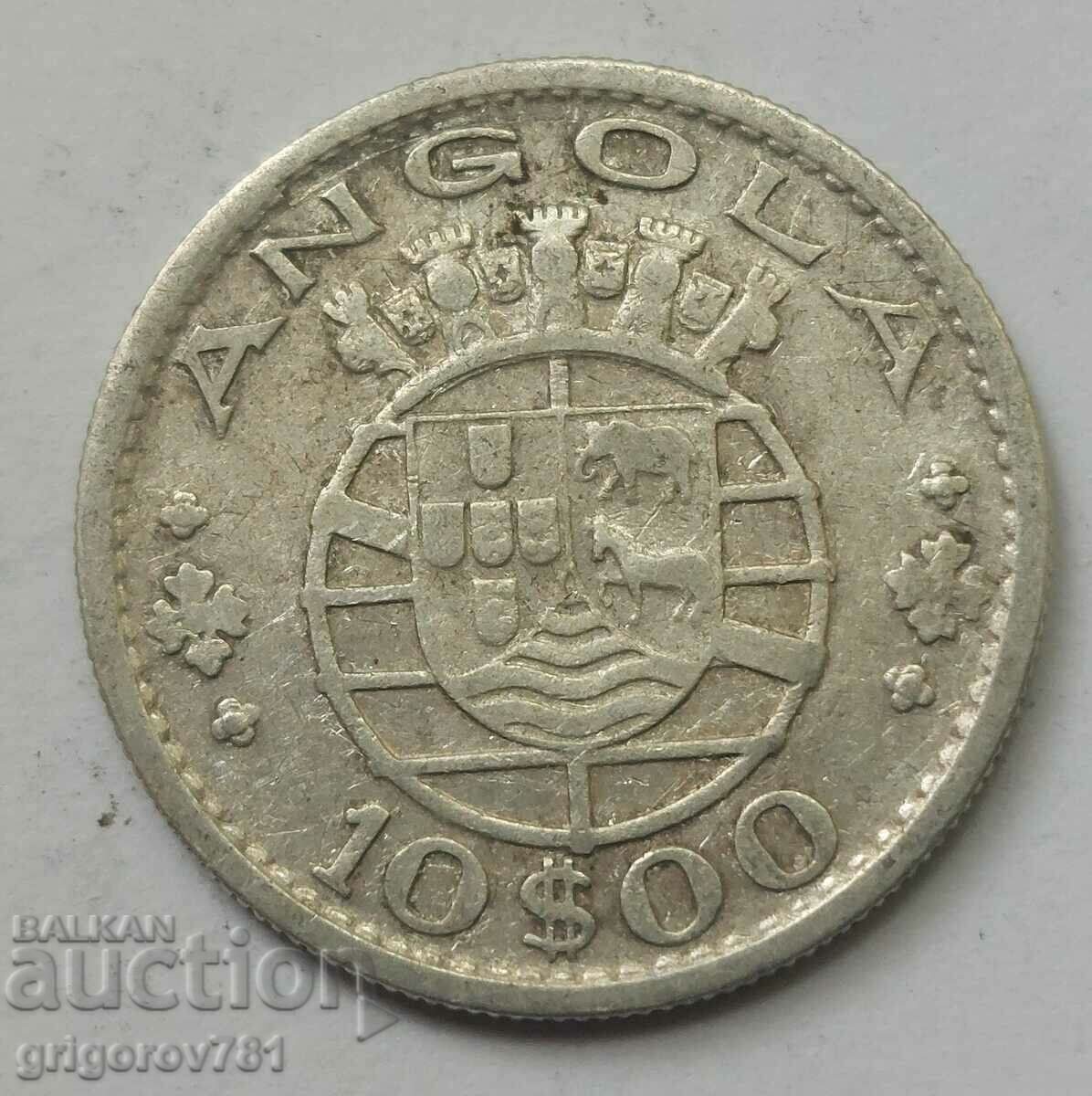 10 ескудо сребро Ангола 1955 - сребърна монета #22