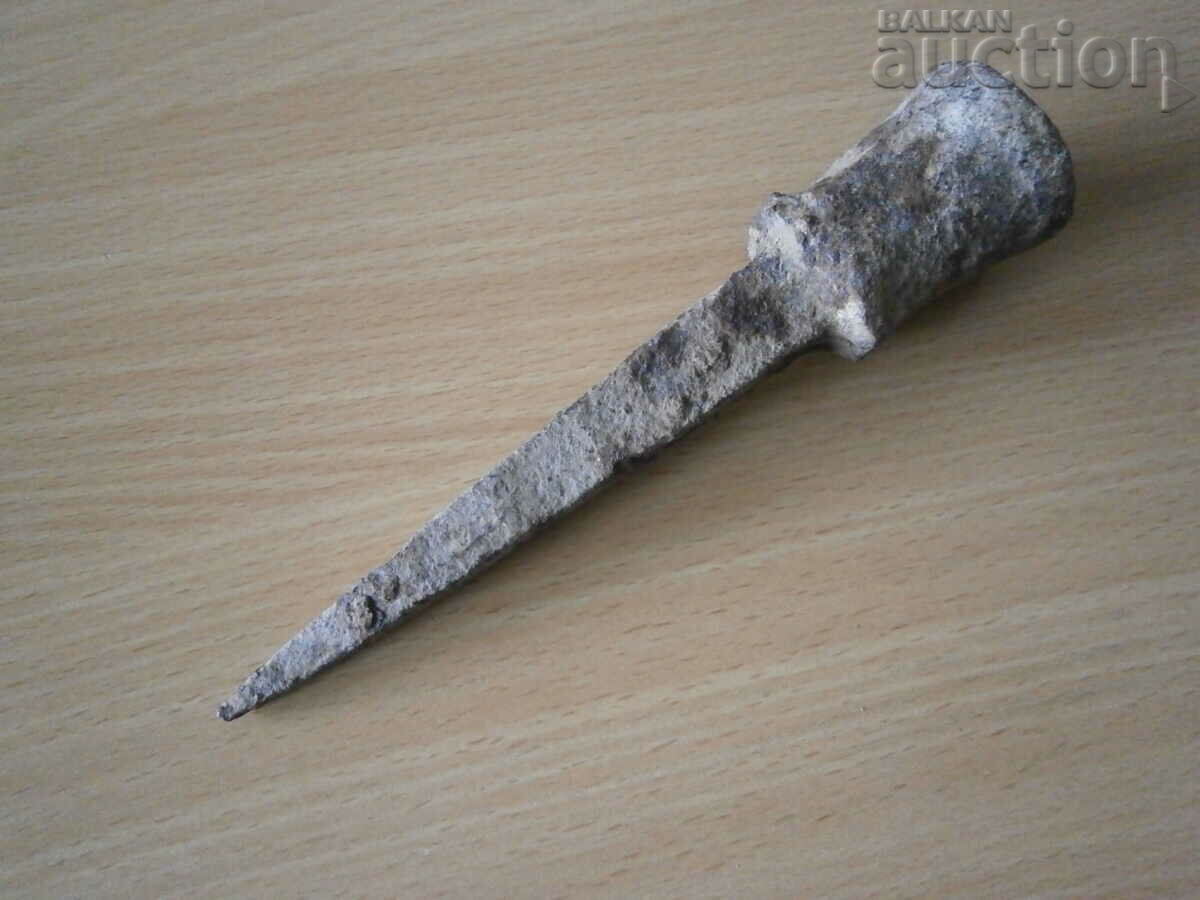 Auction  antique metal anvil for nailing hair wrought iron