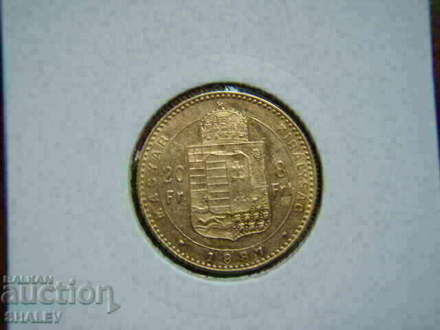 20 Francs / 8 Forint 1887 Hungary - XF/AU (gold) with price 1769.89 BGN | € 904.93 20 Francs / 8 Forint 1887 Hungary - XF/AU (gold) with price 1769.89 BGN | € 904.93