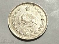 Иран 1/2 риял 1315 1936 рядка сребърна монета