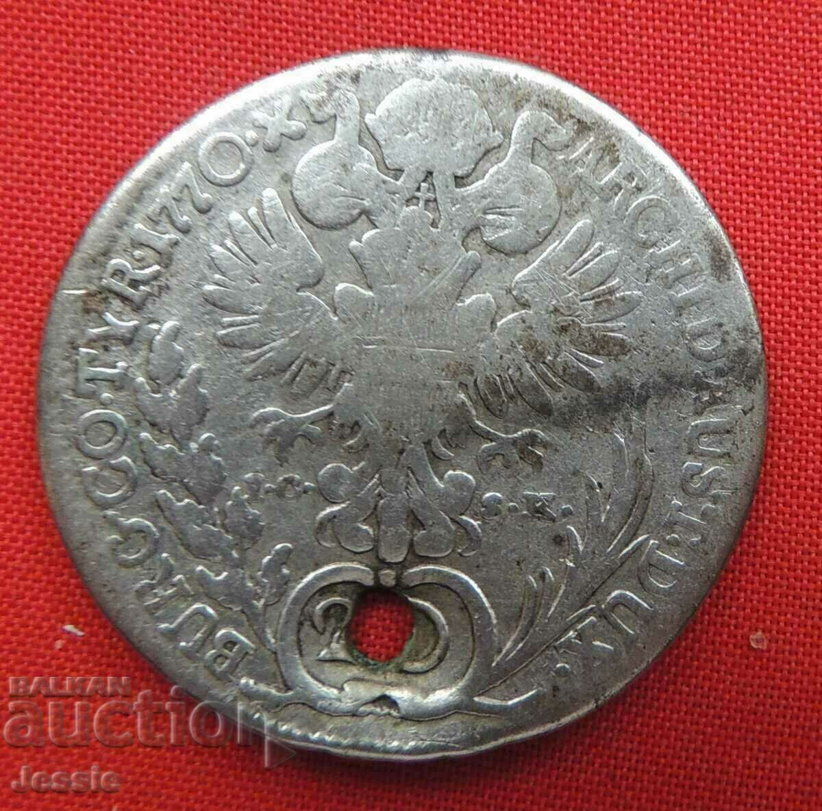 20 кройцера 1770 г.  сребро (Мария Терезия)