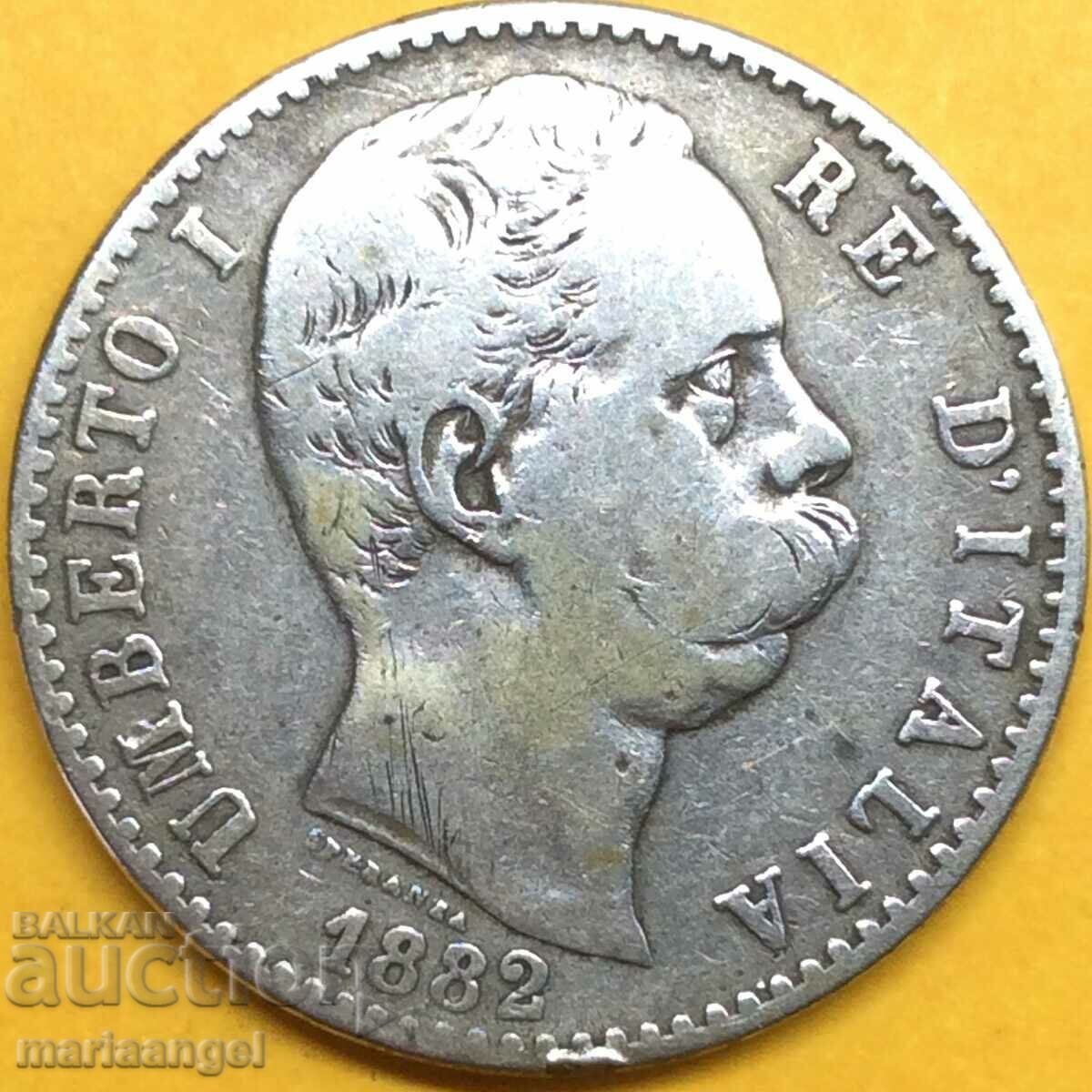 2 лири 1882 Италия Умберто I сребро 2