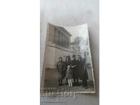 Ska Sofia A man, three women and a girl in front of the mausoleum of G. Dimitrov
