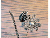buchet de flori vintage din metal realizat din filigran