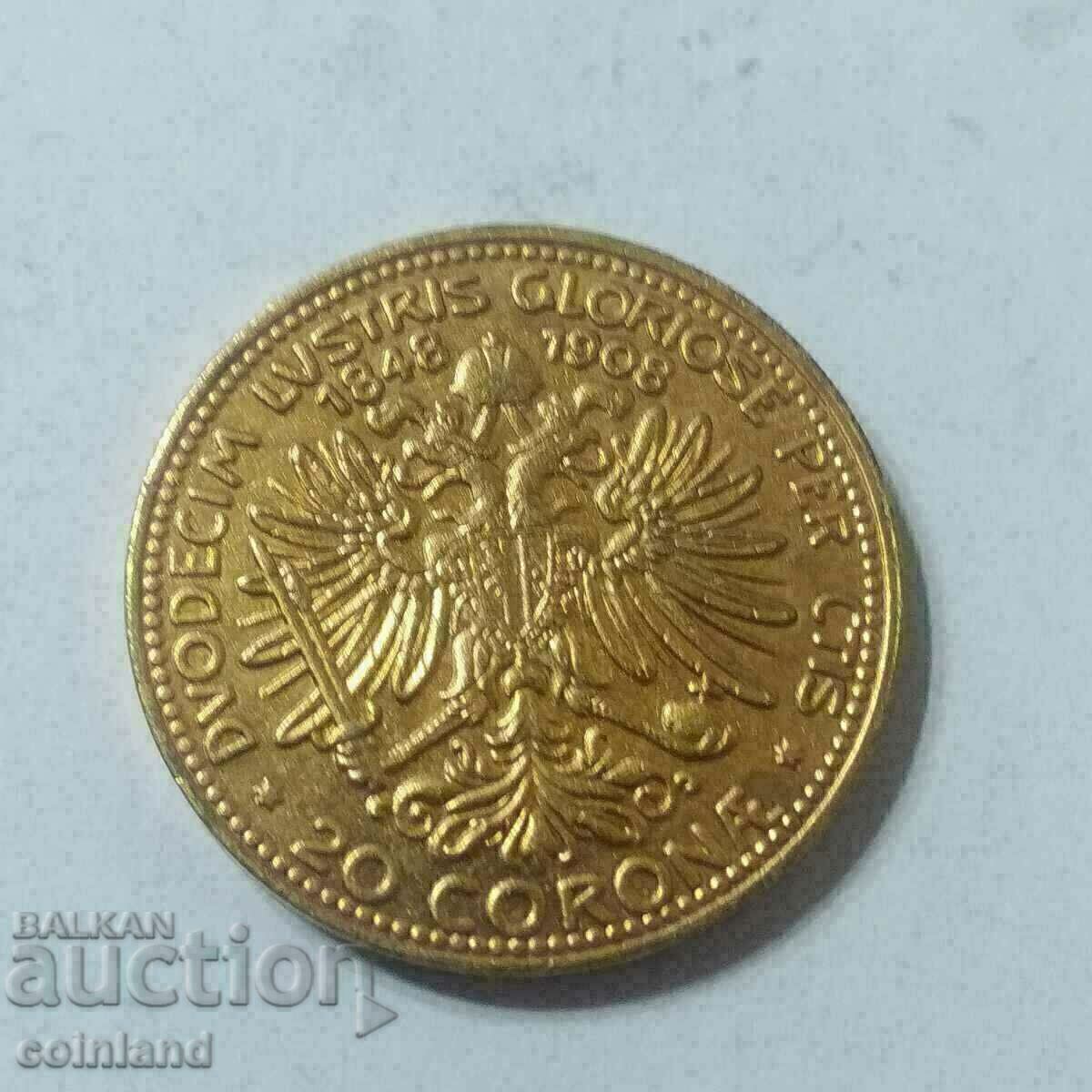 20 coroana 1908 - REPRODUCERE REPLICA - 5